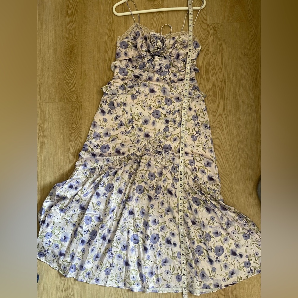 Floral Satin 3D Rosette Maxi Dress M Storia - Picture 12 of 17